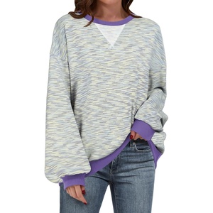 image:imageANRABESS Womens Striped Oversized SweatshirtsGreen Purple Yellow Stripe