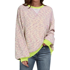 image:imageANRABESS Womens Striped Oversized SweatshirtsPink Green Yellow Stripe