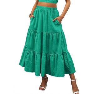 image:imageANRABESS Womens Summer Flowy Maxi Skirts with PocketsForest