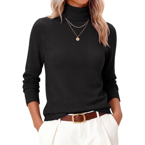 image:imageANRABESS Womens Turtleneck Wool Blend Lightweight SweatersBlack