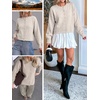 image:imageANRABESS Cardigan Sweaters for Women Loose Fit Button Down Puff SleeveBeige