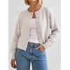 image:imageANRABESS Cardigan Sweaters for Women Loose Fit Button Down Puff SleeveBeige