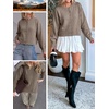 image:imageANRABESS Cardigan Sweaters for Women Loose Fit Button Down Puff SleeveLight Camel
