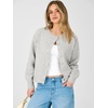 image:imageANRABESS Cardigan Sweaters for Women Loose Fit Button Down Puff SleeveLight Grey