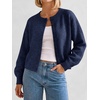 image:imageANRABESS Cardigan Sweaters for Women Loose Fit Button Down Puff SleeveNavy Blue