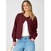image:imageANRABESS Cardigan Sweaters for Women Loose Fit Button Down Puff SleeveRed