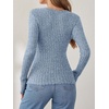 image:imageANRABESS Long Sleeve Shirts for Women V Neck Slim Fit Fall TopsBlue