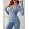 image:imageANRABESS Long Sleeve Shirts for Women V Neck Slim Fit Fall TopsBlue