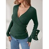 image:imageANRABESS Long Sleeve Shirts for Women V Neck Slim Fit Fall TopsGreen