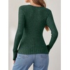 image:imageANRABESS Long Sleeve Shirts for Women V Neck Slim Fit Fall TopsGreen