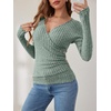 image:imageANRABESS Long Sleeve Shirts for Women V Neck Slim Fit Fall TopsLight Green