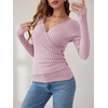 image:imageANRABESS Long Sleeve Shirts for Women V Neck Slim Fit Fall TopsPink