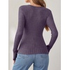 image:imageANRABESS Long Sleeve Shirts for Women V Neck Slim Fit Fall TopsPurple