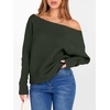 image:imageANRABESS Off The Shoulder Sweater Oversized Fall Going Out TopsArmy Green