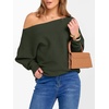 image:imageANRABESS Off The Shoulder Sweater Oversized Fall Going Out TopsArmy Green