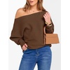 image:imageANRABESS Off The Shoulder Sweater Oversized Fall Going Out TopsDeep Caramel