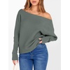 image:imageANRABESS Off The Shoulder Sweater Oversized Fall Going Out TopsGrey Green