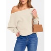 image:imageANRABESS Off The Shoulder Sweater Oversized Fall Going Out TopsParchment