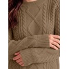 image:imageANRABESS Sweaters for Women Oversized Cable Knit Pullover Fall OutfitsKhaki Brown