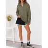 image:imageANRABESS Sweatshirt for Womens Waffle Knit Henley PulloverArmy Green