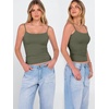 image:imageANRABESS Tank Tops for Women Summer Double Lined Sleeveless TopArmy Green