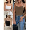 image:imageANRABESS Tank Tops for Women Summer Double Lined Sleeveless TopKhaki