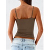 image:imageANRABESS Tank Tops for Women Summer Double Lined Sleeveless TopKhaki