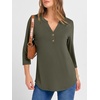 image:imageANRABESS Women 34 Sleeve Shirt V Neck Henley TopsArmy Green