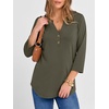 image:imageANRABESS Women 34 Sleeve Shirt V Neck Henley TopsArmy Green