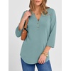image:imageANRABESS Women 34 Sleeve Shirt V Neck Henley TopsCadet Blue