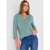 image:imageANRABESS Women 34 Sleeve Shirt V Neck Henley TopsCadet Blue