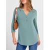 image:imageANRABESS Women 34 Sleeve Shirt V Neck Henley TopsCadet Blue