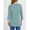 image:imageANRABESS Women 34 Sleeve Shirt V Neck Henley TopsCadet Blue