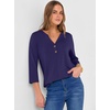 image:imageANRABESS Women 34 Sleeve Shirt V Neck Henley TopsDark Blue