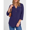 image:imageANRABESS Women 34 Sleeve Shirt V Neck Henley TopsDark Blue