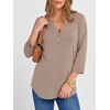 image:imageANRABESS Women 34 Sleeve Shirt V Neck Henley TopsKhaki