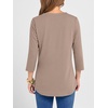 image:imageANRABESS Women 34 Sleeve Shirt V Neck Henley TopsKhaki
