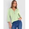 image:imageANRABESS Women 34 Sleeve Shirt V Neck Henley TopsLight Green