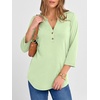 image:imageANRABESS Women 34 Sleeve Shirt V Neck Henley TopsLight Green