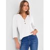 image:imageANRABESS Women 34 Sleeve Shirt V Neck Henley TopsWhite