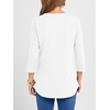 image:imageANRABESS Women 34 Sleeve Shirt V Neck Henley TopsWhite