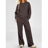 image:imageANRABESS Women Fleece Two Piece Lounge Matching Sets Cozy Fall OutfitsBrown