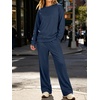 image:imageANRABESS Women Fleece Two Piece Lounge Matching Sets Cozy Fall OutfitsNavy Blue