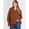 image:imageANRABESS Women Long Sleeve Quarter Zip Pullover Fall SweaterCaramel