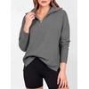image:imageANRABESS Women Long Sleeve Quarter Zip Pullover Fall SweaterDark Grey