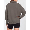 image:imageANRABESS Women Long Sleeve Quarter Zip Pullover Fall SweaterGray Coffee
