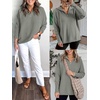 image:imageANRABESS Women Long Sleeve Quarter Zip Pullover Fall SweaterGrey Grass Green