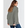 image:imageANRABESS Women Long Sleeve Quarter Zip Pullover Fall SweaterGrey Grass Green