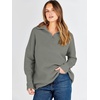 image:imageANRABESS Women Long Sleeve Quarter Zip Pullover Fall SweaterGrey Grass Green