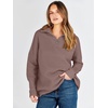 image:imageANRABESS Women Long Sleeve Quarter Zip Pullover Fall SweaterNutmeg